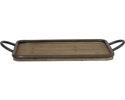 Light & Living Dienblad Moulon - Hout/Zink - 51,5x31x5,5cm