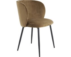 Light & Living Eetkamerstoel - 'Elyna' Velvet, kleur Bruin