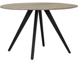 Light & Living Eettafel Magnifera - Hout/Zwart - Ø120cm - Modern,Landelijk