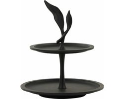 Light & Living Etagère Foglia - Zwart - 2 Laags - Metaal - Modern - Woonkamer