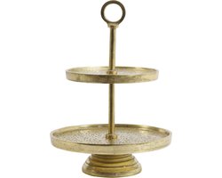 Light & Living Etagère Lutek - Goud - 2 Laags - Metaal - Modern,Luxe - Woonkamer - Moederdag - Moederdag cadeautje - Moederdag cadeau voor mama