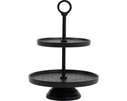 Light & Living Etagère Lutek - Zwart - 2 Laags - Metaal - Modern,Luxe - Woonkamer