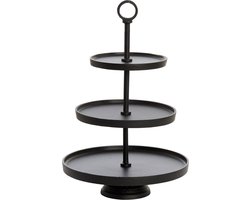 Light & Living Etagère Marozu - Zwart - 3 Laags - Metaal - Modern - Woonkamer - Kerstcadeau - Cadeau voor hem - Cadeau voor haar - Kerstdecoratie