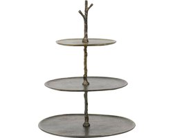 Light & Living Etagère Tresa - Antiek Brons - 3 Laags - Metaal - Luxe - Woonkamer - Kerstcadeau - Cadeau voor hem - Cadeau voor haar - Kerstdecoratie