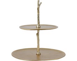 Light & Living Etagère Tresa - Goud - 2 Laags - Metaal - Luxe - Woonkamer