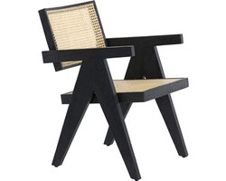 Light & Living Fauteuil 'Morazan' Hout en rotan, kleur Zwart