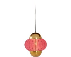 Light & Living Hanglamp Cetara Kralen, 26cm - Roze/Brons