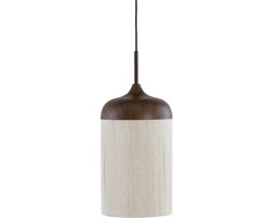 Light & Living Hanglamp Dania - Bruin/Crème - Ø27.5x52cm - Modern - Hanglampen Eetkamer, Slaapkamer, Woonkamer