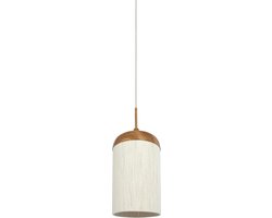 Light & Living Hanglamp Dania - Naturel/Crème - Ø27.5x52cm - Modern - Hanglampen Eetkamer, Slaapkamer, Woonkamer