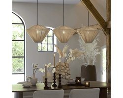 Light & Living Hanglamp Felida 3-lamps - Crème - Japandi