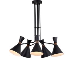 Light & Living Hanglamp Hoodies 5-Lamps - Mat Zwart