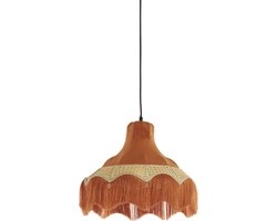 Light & Living Hanglamp Mizia - Velvet en webbing - 40cm - Oranje