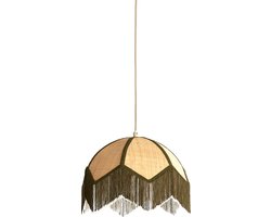 Light & Living Hanglamp Sulina Raffia, 35cm - Naturel/Groen
