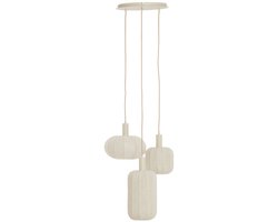 Light & Living - hanglamp - TUFIA - crème - textiel - grote eettafellamp - E27 - 2992543