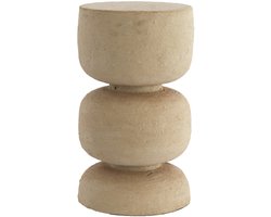 Light & Living kleine bijzettafel JALON papier-maché beige – Ø29x31 cm