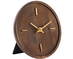 Light & Living Klok Ø15 cm VETI mango hout bruin+goud