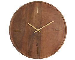 Light & Living Klok Veti - Bruin - Ø41cm - Wandklok Modern