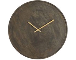 Light & Living Klok Veti - Donkerbruin - Ø41cm - Wandklok Modern