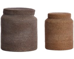Light & Living Mand Betania - Donkerbruin - Ø33cm - Set van 2 - Modern
