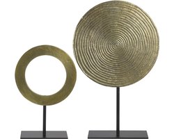 Light & Living Ornament op voet - Waiwo/Rawas - Ant,Brons/Zwart - set -