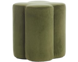 Light & Living Poef Nalani - Olijfgroen - 38x38x45cm - Modern