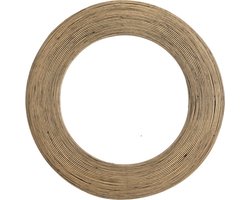 Light & Living Ronde Spiegel Piedre Rotan, 70cm - Bruin