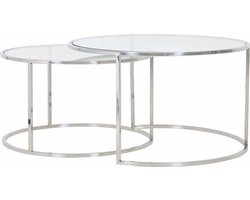 Light & Living Salontafel Duarte - Nikkel - Ø65+Ø75cm - Klassiek