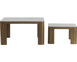 Light & Living Salontafel Oxe Set van 2 stuks - Antiek Brons - Vierkant