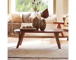 Light & Living Salontafel Quenza Acaciahout, 120 x 65cm - Naturel - Ovaal