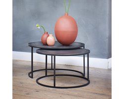 Light & Living Salontafel Talca - Antiek koper - Ø67,5+Ø75cm - Modern