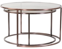 Light & Living Salontafel Talca - Licht Goud - Ø75cm +Ø65cm - Modern