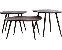 Light & Living - Salontafel VIEJO - 62x42x38cm - Bruin - Set van 3