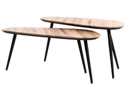 Light & Living - Salontafel VIEJO - 84x39x39cm - Bruin - Set van 2