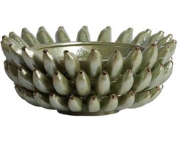 Light & Living Schaal Zita - Groen - Ø34cm - Fijn Keramiek - Modern - Woonkamer - Moederdag - Moederdag cadeautje - Moederdag cadeau voor mama