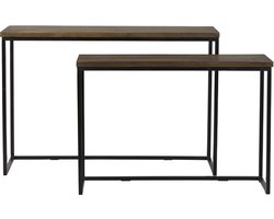 Light & Living - Side BRYSON - 120x40x82cm - Bruin - Set van 2