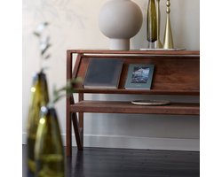 Light & Living Sidetable Yuki Acaciahout en glas, 119cm - Bruin