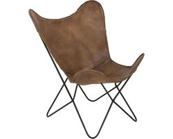 Light & Living Stoel BUTTERFLY - Leer Bruin