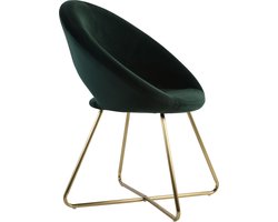 Light & Living Stoel Charlie - Groen/Goud - Velvet