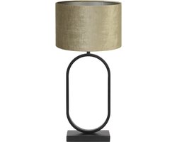 Light & Living Tafellamp Jamiri/Gemstone - Zwart/Brons - Ø30x67cm - Tafellamp met kap