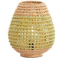 Light & Living - tafellamp - Kalipa - groen - rotan - nachtkastlamp - E27 - 1891776