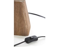 Light & Living Tafellamp Kardan Mangohout, 15cm - Bruin (excl. kap)
