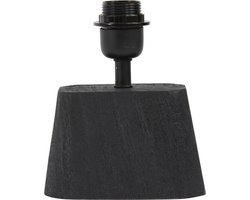 Light & Living Tafellamp Kardan Mangohout, 21cm hoog - Zwart (excl. kap)