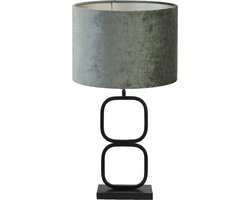 Light & Living Tafellamp Lutika/Gemstone - Zwart/Antraciet - Ø30x67cm - Tafellamp met kap