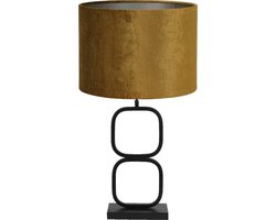 Light & Living Tafellamp Lutika/Gemstone - Zwart/Goud - Ø30x67cm - Tafellamp met kap
