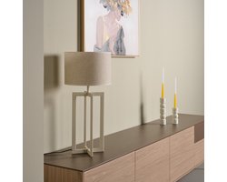 Light & Living Tafellamp Mace 46cm - Crème (excl. kap)