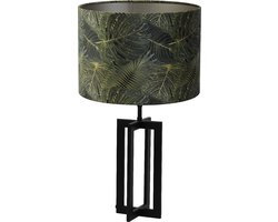 Light & Living Tafellamp Mace/Amazone - Zwart/Groen - Ø30x56cm - Tafellamp met kap