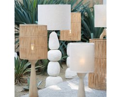 Light & Living Tafellamp Marree Papier Maché, 72cm - Crème (excl. kap)