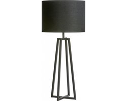 Light & Living Tafellamp Miley - Stof - Zwart - 35x80x35 cm (BxHxD)