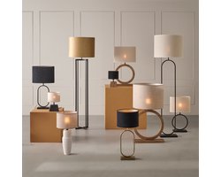 Light & Living Tafellamp Nubia Mangohout, 44cm - Naturel (excl. kap)