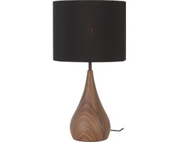 Light & Living Tafellamp Svante - Zwart/Hout - Ø28cm - Modern